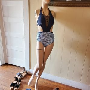 One piece swimsuit with mermaid scale detailing!
